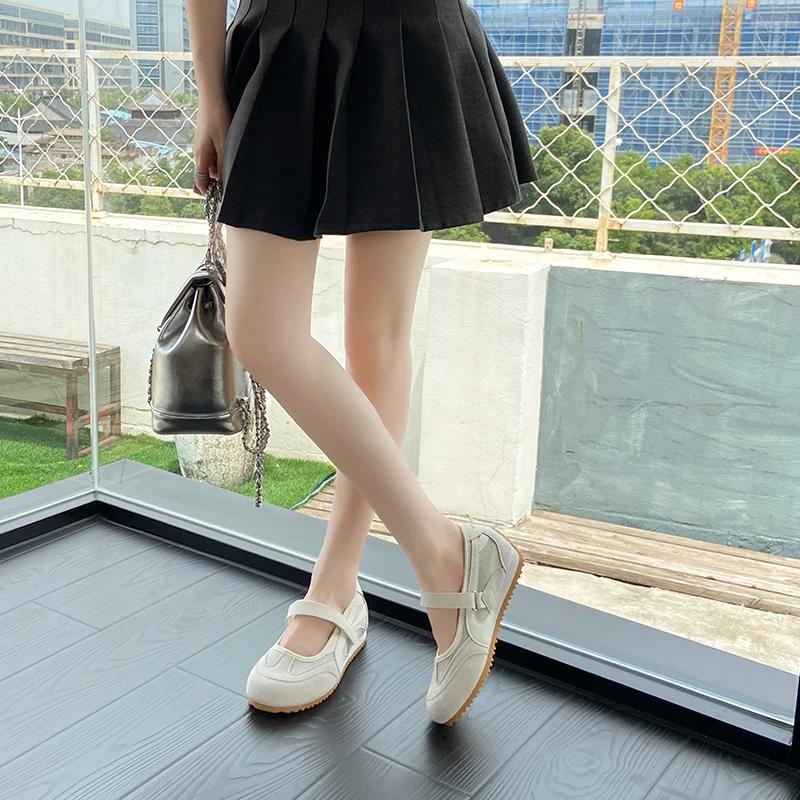 Fashion 2025 Summer Women's Vulcanize Shoes Mary Jane Flats Casual Outdoor Walking Sneakers Comfortable Light Rubber Sole Shoes Ladies