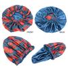 Bonnet Cap Floral Print African Style Satin Polyester Comfortable Hair Care Hat for Daily Wear