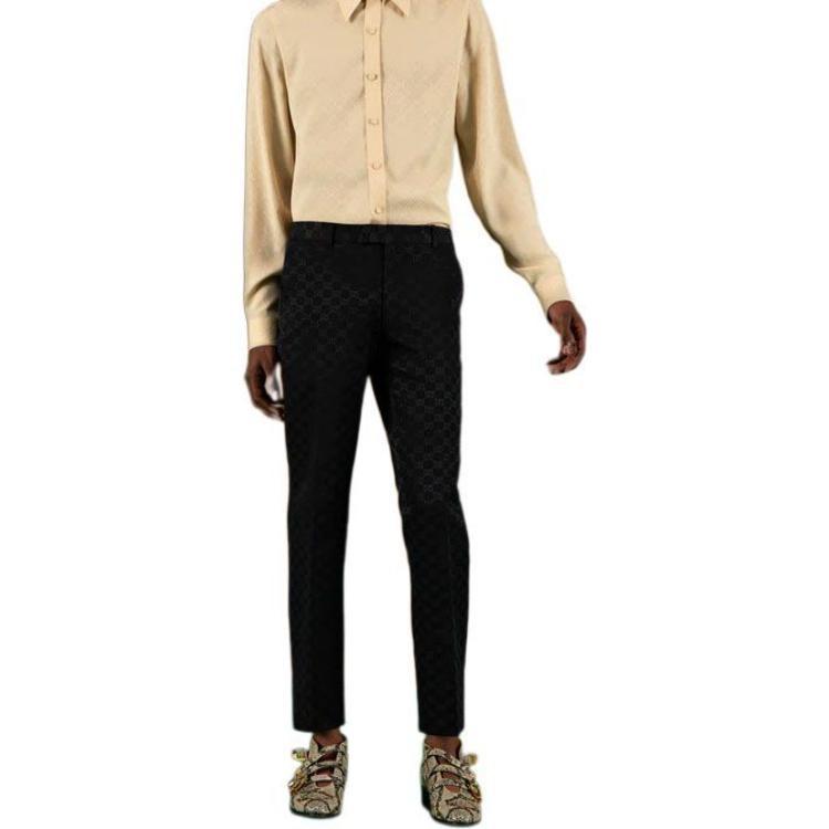 Gucci GG Cotton Viscose Formal Pant 'Black' Men's 698749-ZAHMD-1000