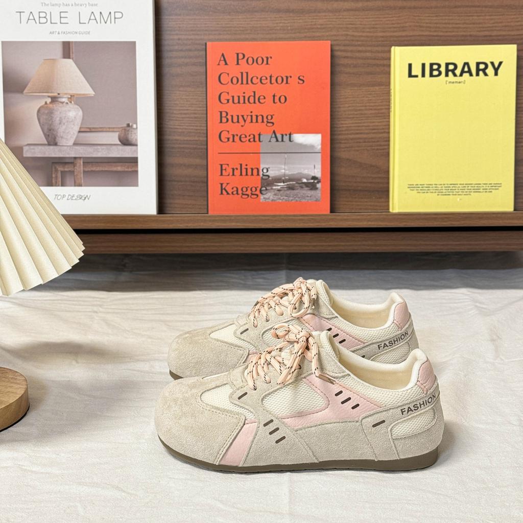 Dexun shoes women's 2025 early spring new inner height increase puff big head casual versatile sports women's shoes Forrest Gump shoes board shoes