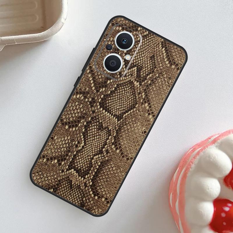 Snake Skin Texture Case For OPPO Reno 7 8 6 5 4 Lite 8T 4Z 5Z 11 F 10 Pro OPPO Find X6 X5 Pro X2 X3 Neo Cover