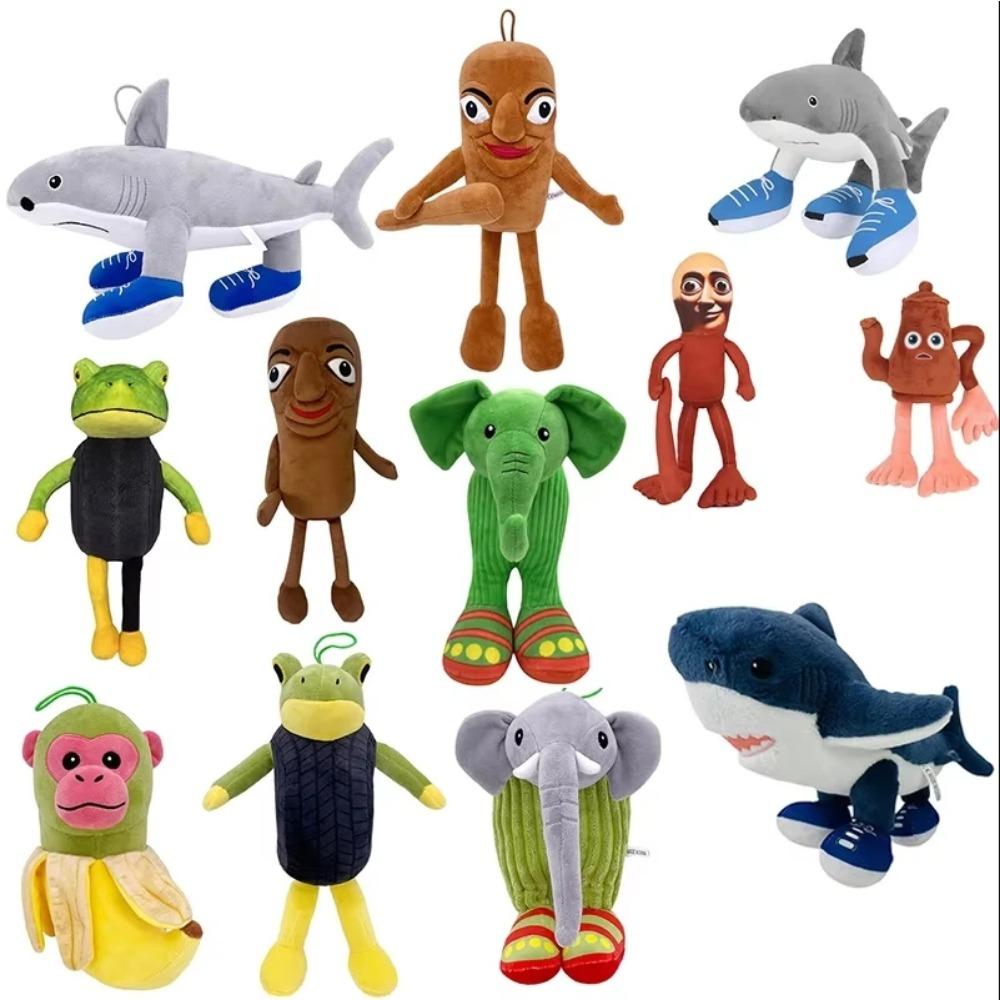 Anime Tung Tung Sahur Plyšové hračky Zvířata Šálek na kávu Vycpaná figurka Tralalero Tralala Žralok Plyšová panenka Merch Narozeninový Vánoční dárek