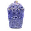 Popcorn White Clear/Red Evening Clutch Bag Wedding Purse Handmade Dazzling Women Shoulder Chain Handbags Party Cocktail Clutches