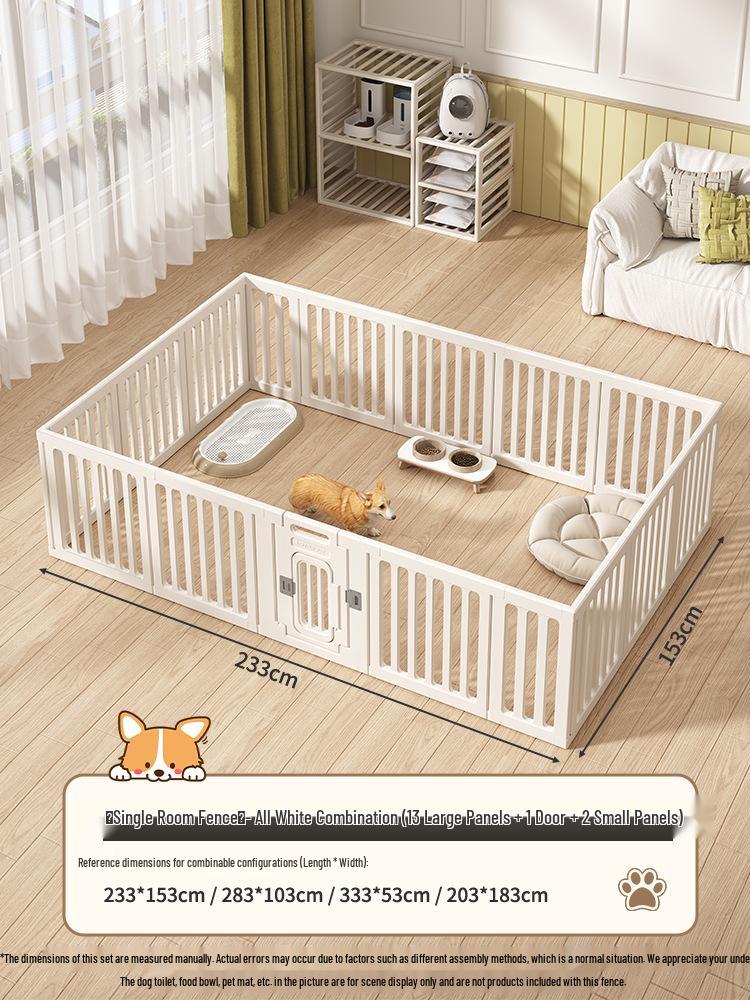 Gray & White Color Block Puppy Playpen for Small to Medium Dogs - Indoor Pet Crate & Isolation Fence