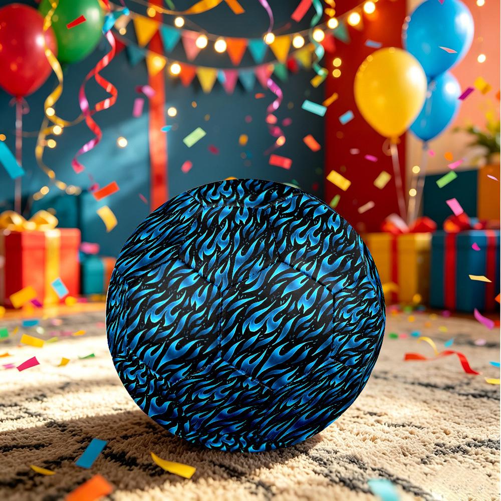 1pc Blue Flame Theme Soccer Ball Football, Size 5, Lightweight PVC, Outdoor Training Soccer Ball,Gift j6048 Size 5