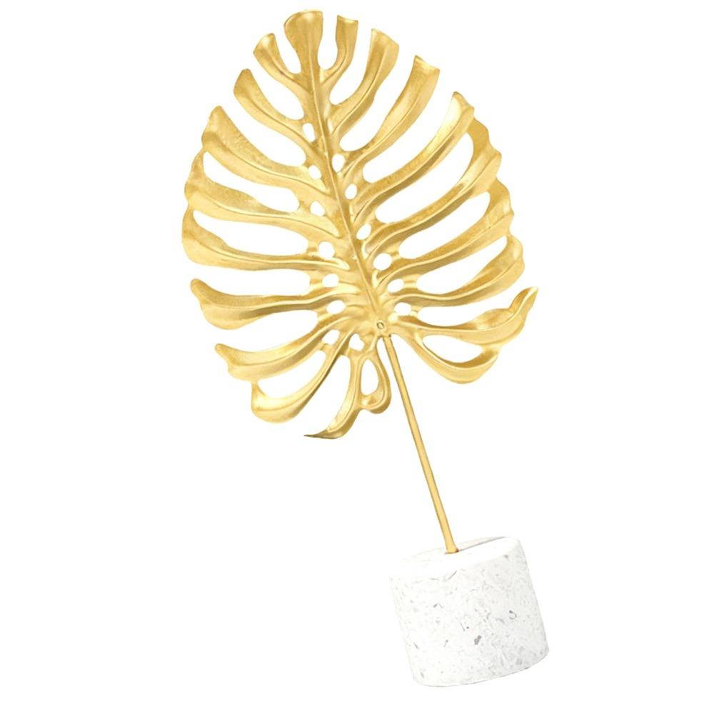Gold Cement Base Iron Leaf Desktop Ornament Hotel Front Desk Display Ornament