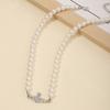 Planet Pearl Choker Necklaces for Women Crystal Rhinestones Pearl Bead Necklaces Ladies Wedding Pearl Bead Chain Neck