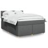 VidaXL Slatted Bed Base with Mattress Dark Grey 140x200cm Fabric 3286704
