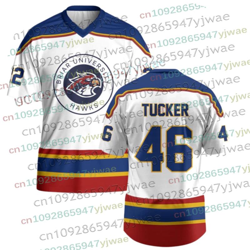 Fuori Sede Briar University Maglia Graham 44 22 DI LAURENTIS 66 Tucker46 T-shirt Scollo a V Manica Corta Maglia da Hockey Genitore-Figlio