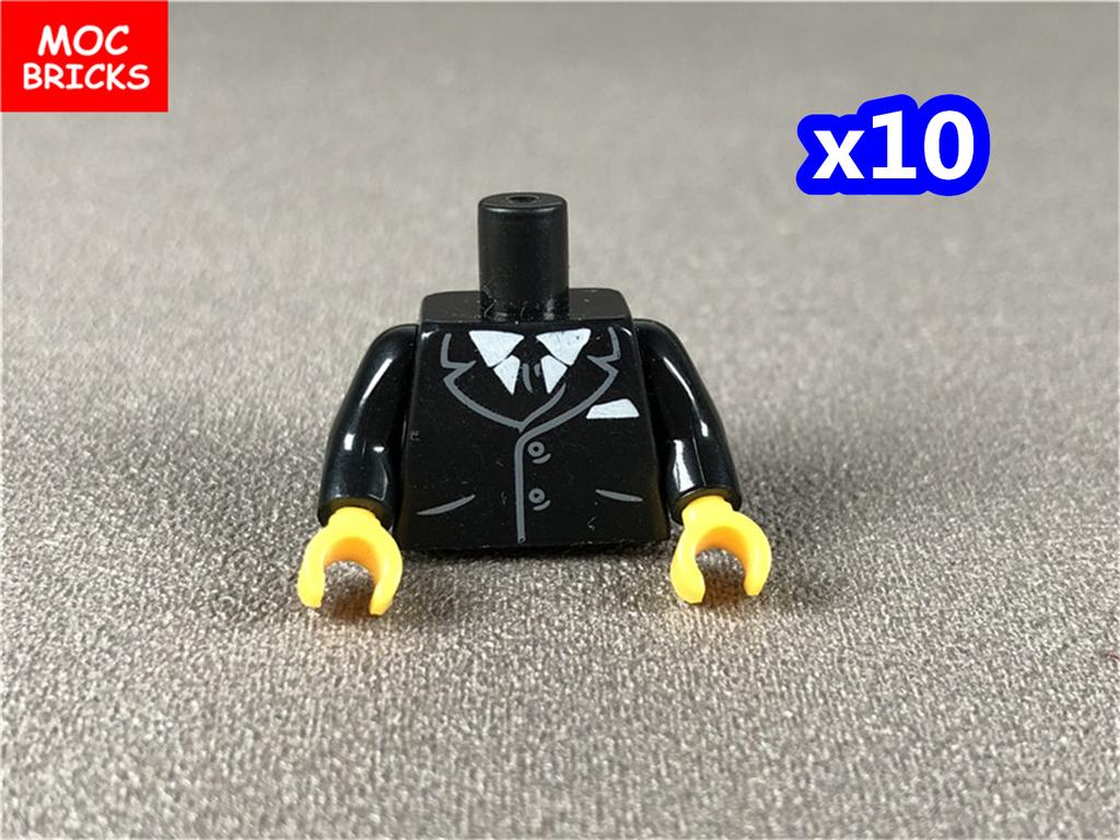 10pcs MOC Bricks Suit Chef doctor Body Part Torso Building Blocks Accessories Assembles Particles Toys Gifts