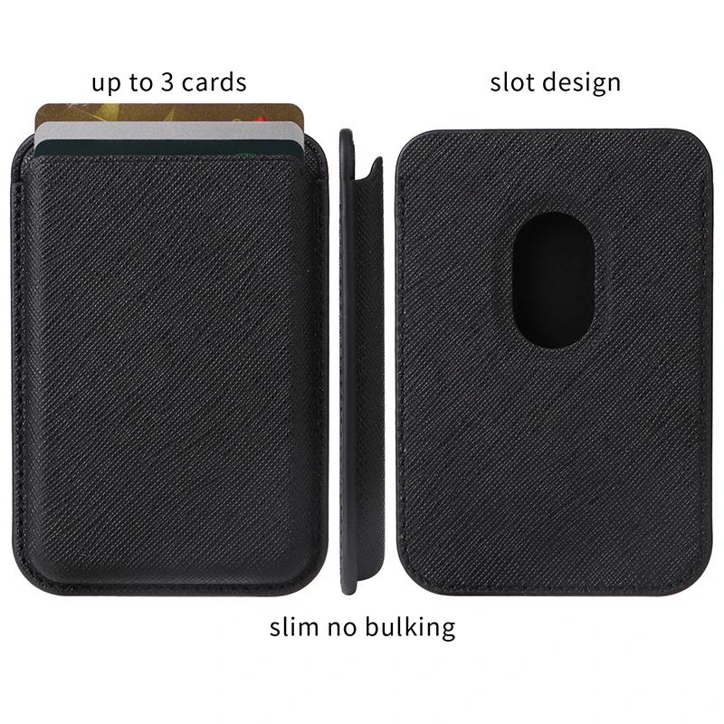 Business Sle Starke Magnetische für Magsafe Kartenhalter für IPhone 17 Pro Max Samsung S26Ultra Karbonfaser Saffiano Leder Geldbörse
