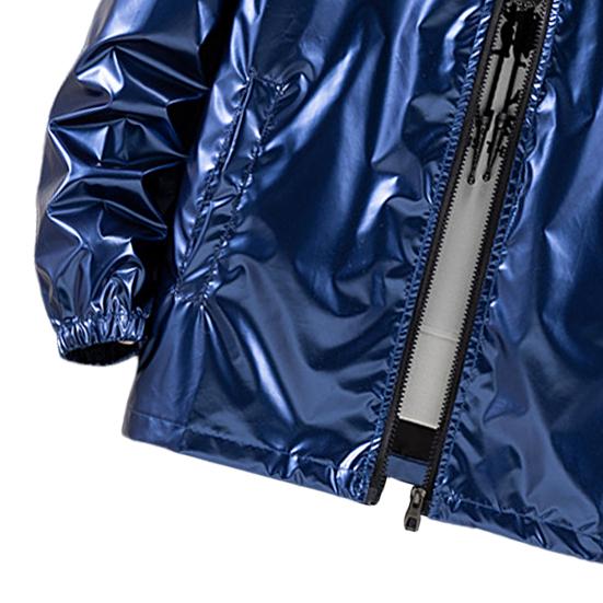 Herren Kapuzenjacke Glänzende Oberfläche Reißverschluss Einfarbig Slim Fit Wasserdicht Frühling Herbst Elastische Bündchen Mantel Streetwear