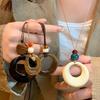 Large Cream Circle Resin Necklace Women's Retro Ethnic Style Long Design Neck Chain New Chinese Niche Accessories
