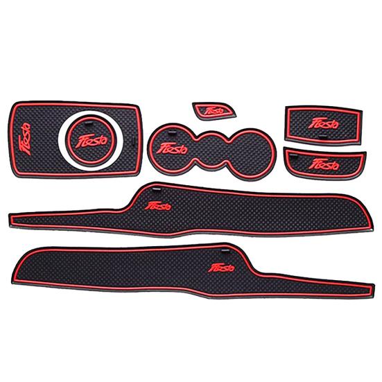 7 ks Interiér auta Slot pre dvere Zásuvka proti prachu Podložky pod poháre pre Ford Fiesta 09-14