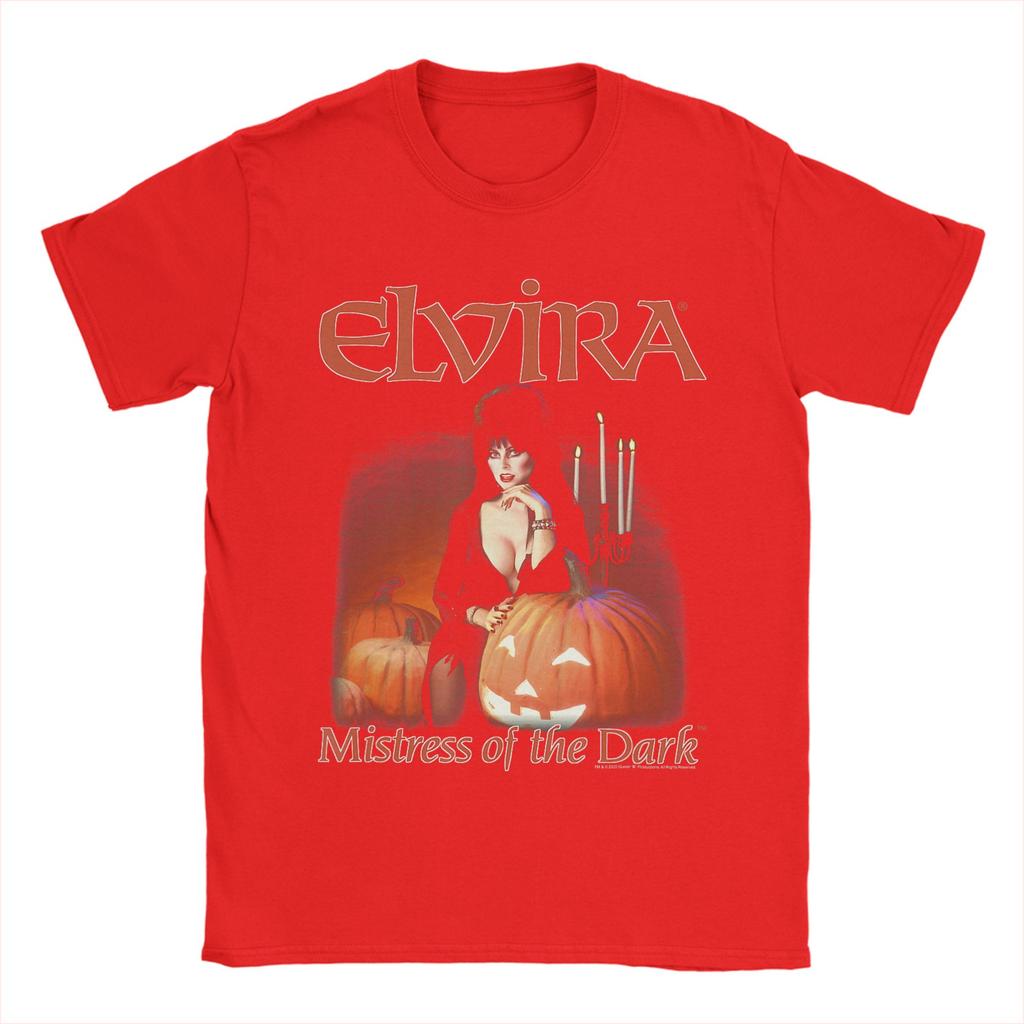 Elvira Mistress of The Dark Pumpkin Halloween Unisexs T Shirts Tee Shirt Short Sleeve Round Neck TShirts 100 Cotton Classic Tops