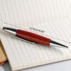 Red Willow Wood Silver Chessboard Twist Trim Fat Ballpoint Pen Writing Tool School Office Stationery