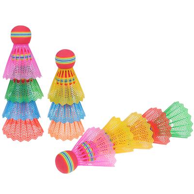 12 Pièces Volant de Badminton Eva Tête d'Arc-en-ciel Plumes de Badminton en Nylon Pour Sport de Jeu