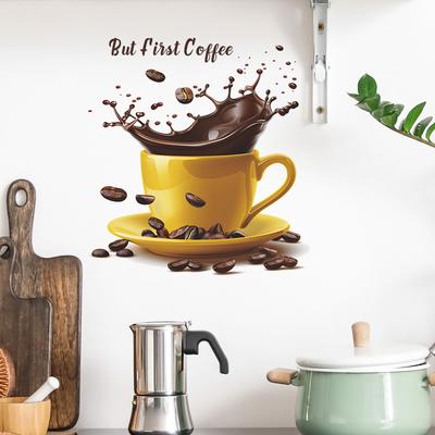Fun-f152 Coffee Cup Shopping Mall Coffee Shop Wall Beautification Wall Stickers Self-adhesive