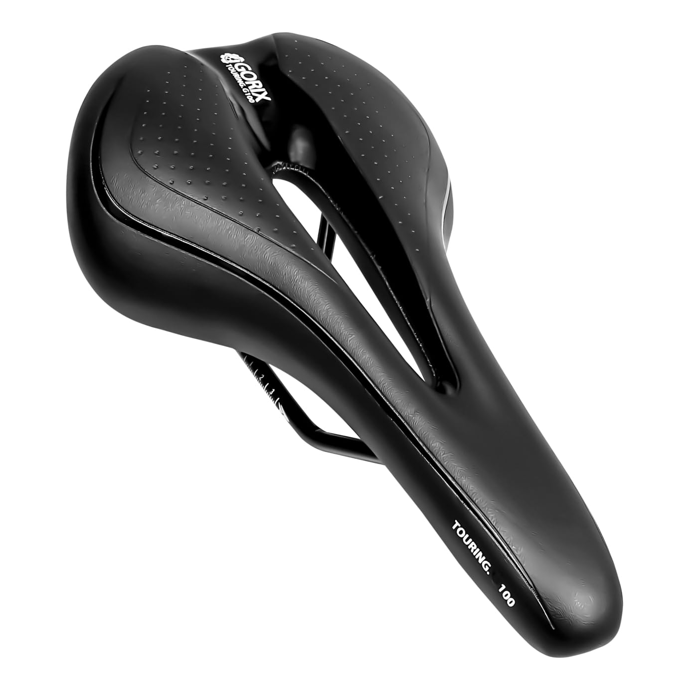 

GORIX GX-C19 Bicycle Saddle, Full Black, Memory Foam [Thick Cushion, Soft Type] for Road Bikes, Mountain Bikes, and Other Bikes