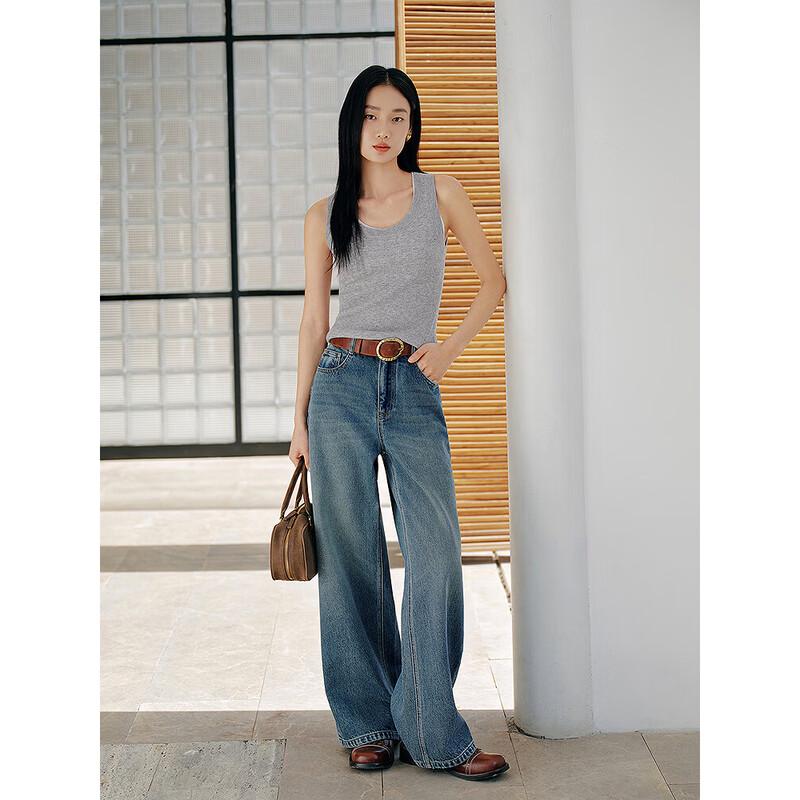 JUZUI ANNACO Modern Washed Denim Straight Leg Jeans