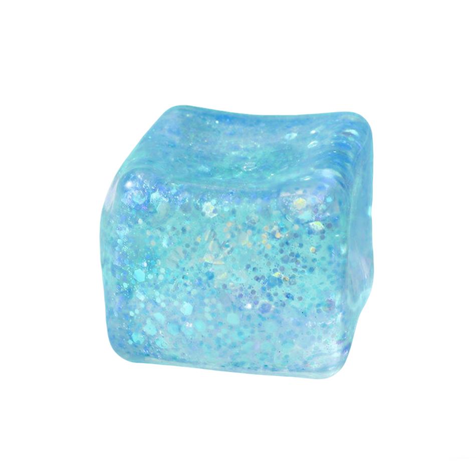 1pcs Maltose Cube Stress Squishy Toy Decompression Vent Ice Cube Anti Stress Slow Rebound Polar Light Colorful Squeeze TPR Toy