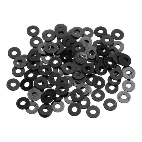 uxcell 155pcs M3 Nylon Flat Washers, 3mm Inner Diameter, 8mm Outer Diameter, 1mm Thick, Plastic Spacers for Screws, Bolts, Garden Faucets, Plumbing Re