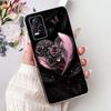 For Vivo V21e V2061 / V21 4G 5G V2050 V2066 Phone Case VivoV21e V 21 4G Elegant Floral Cat Printing Soft Silicone TPU Cases