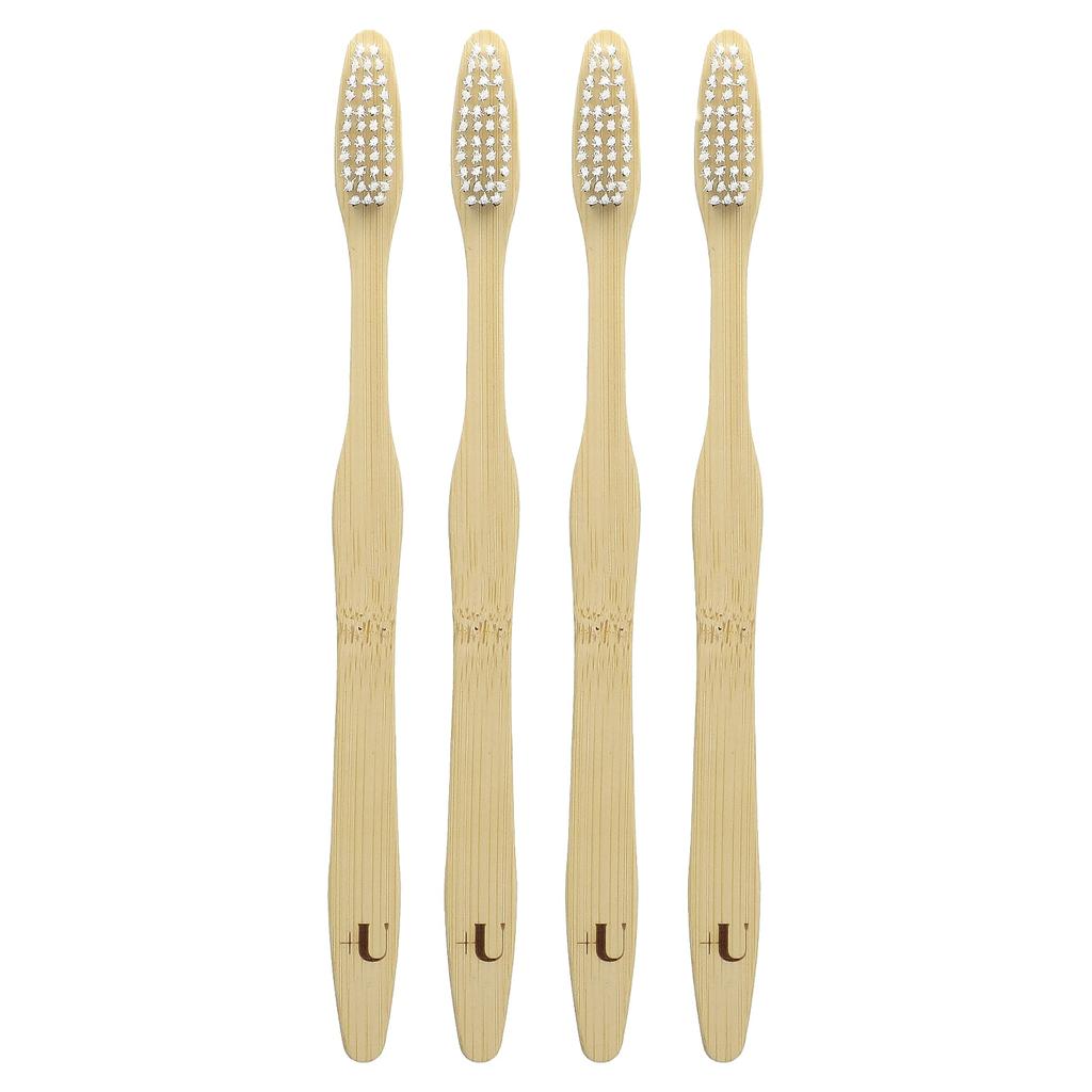 Plus Ultra, Bamboo Toothbrush, Adult, Soft, 4 Pack