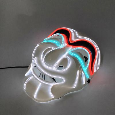 Led Licht Op Neon Mask Horror Gloeiend Mask Money Heist Cosplay Props Voor Man Vrouwen Halloween Kostuum Benodigdheden