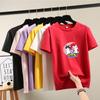 Harajuku Cute Cartoon Cat Print Short Sleeve T-shirts Women Summer Casual Loose Student T Shirt Young Girl Y2k Tops