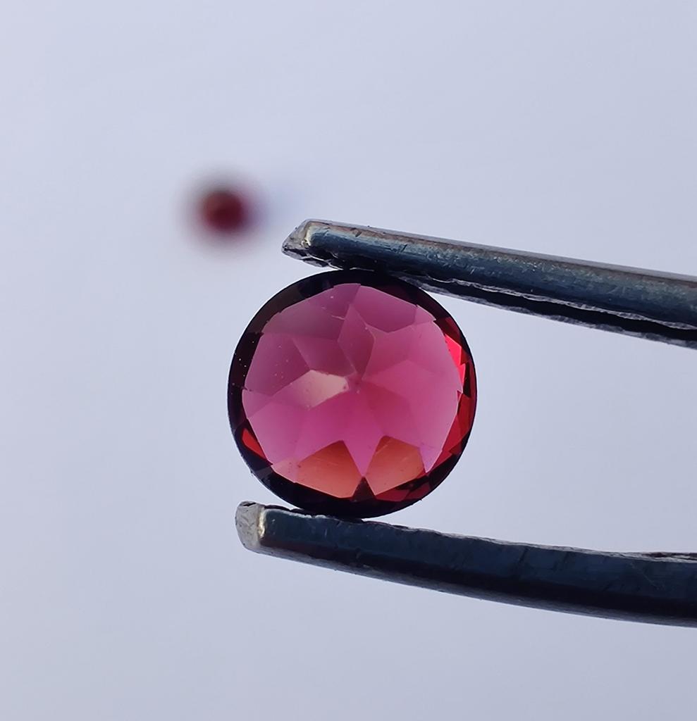 2 Pieces Set Round Cut 4 Mm, Natural Deep Pink Color Rubellite Gemstone, 0.75 Cent Rubellite Round Stone For Making Ring.