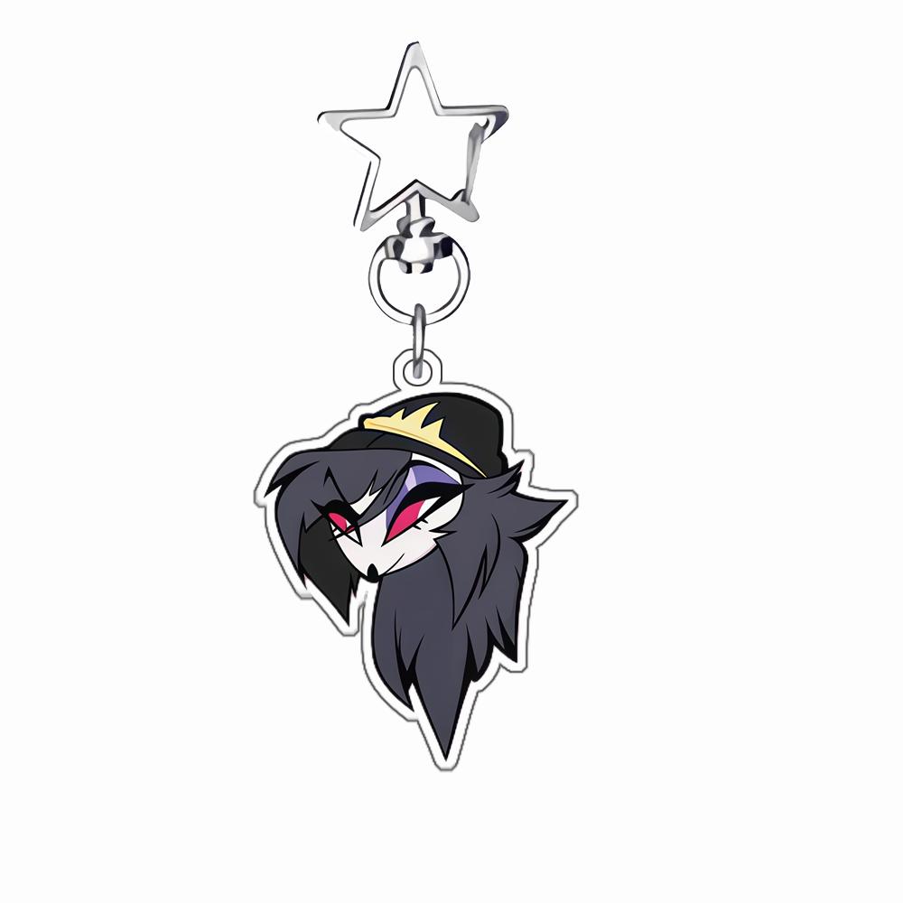 

6Cm Acrylic Keychain for Hazbin Hotel Valentino Alastor Helluva Boss Backpack Pendant Decoration Gift Exquisite Keychain