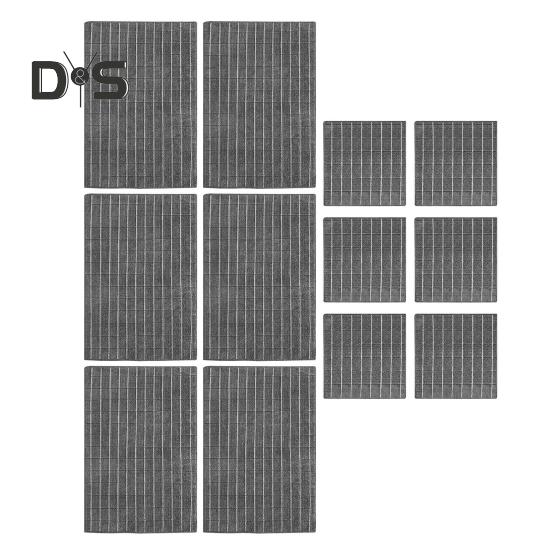 

12 шт. кухонных полотенец, супер впитывающие полотенца, набор быстросохнущих тряпок для мытья посуды и столешниц, салфетка для мытья посуды из микрофибры 12pcs чёрный