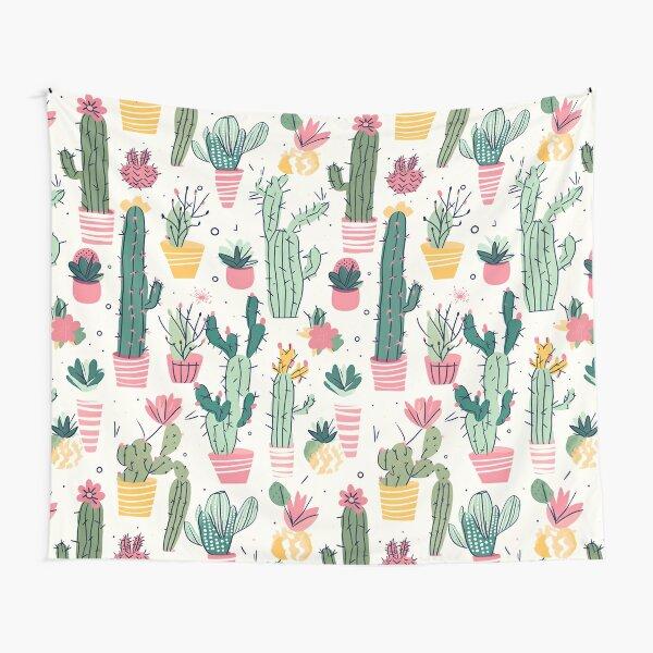 Cactus Tapestry Floral Green Desert Plants Cartoon Tapestry Wall Hanging Tapestry for Bedroom Living Room Home Dorm Decor