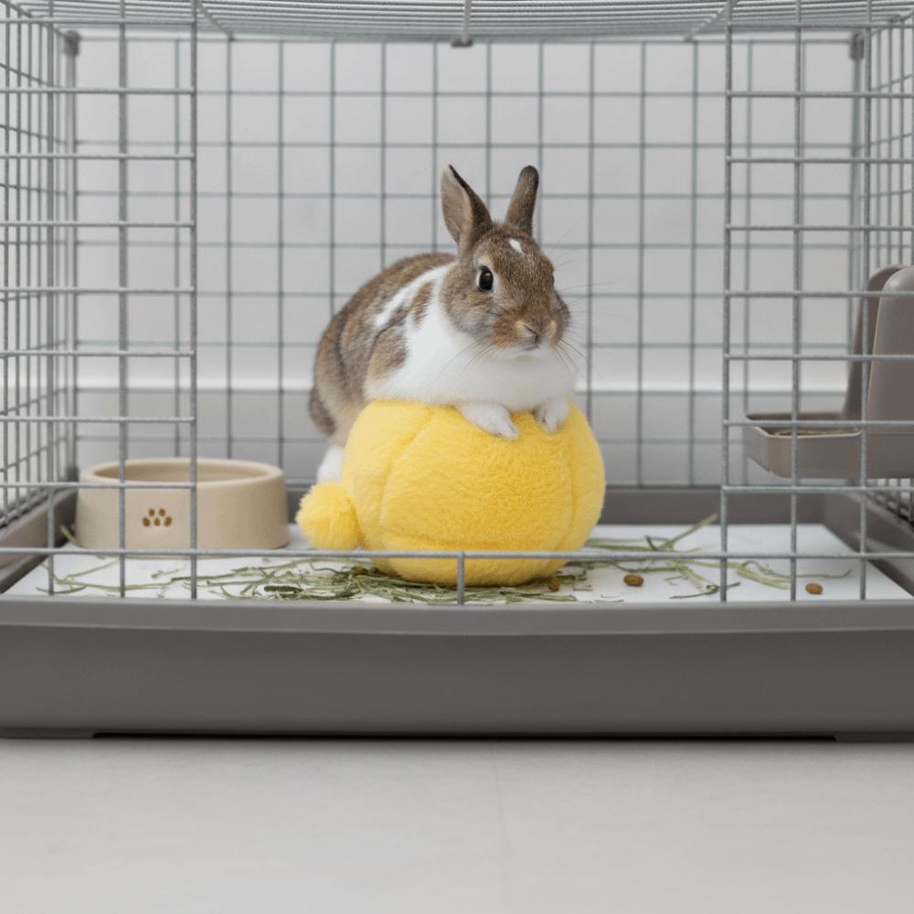 Fluffy Rabbit Calming Ball Bite Resistant Rabbit Soothing Toy Rabbit Fur Ball Playing