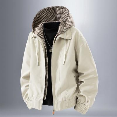 Herenjack Dun Jasje met Capuchon Jeugd Lente Herfst Baseball Uniform Casual Jas met Capuchon