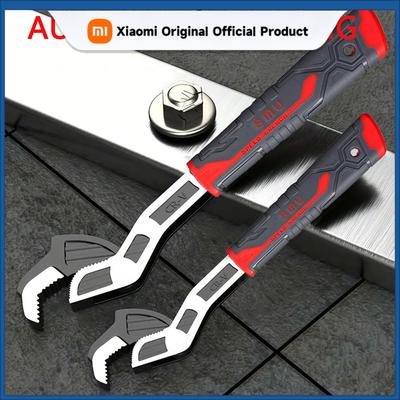 Multi-function Adjustable Wrench Random Red and Silvery Color 6”/8”/10”/12”Pipe Wrench Jaw Open for Car Bicycle Plumbing Repairs