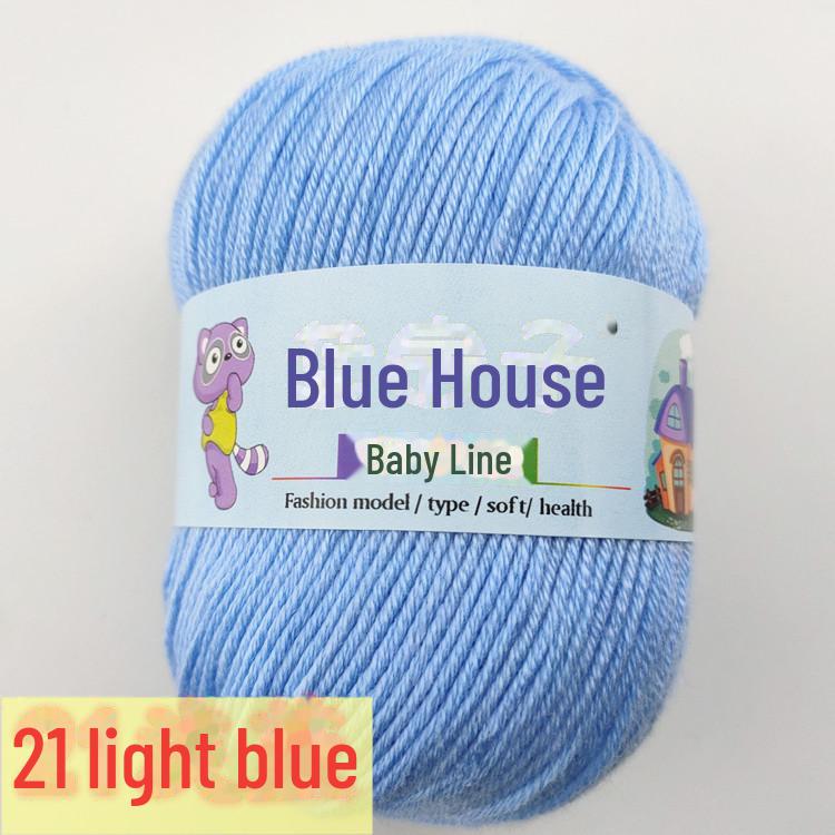 Blue Barbie Baby Yarn - 6-Strand, DIY Hand-Woven for Scarves and Slippers, Fine Hook