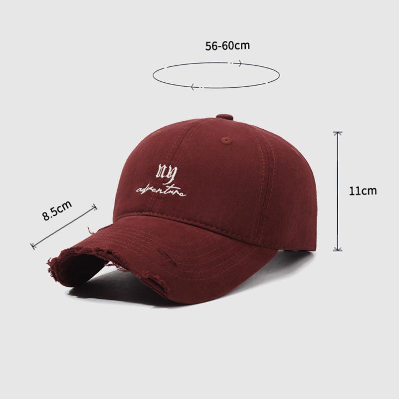 Hole Embroidered Letter Baseball Cap Women's Spring Autumn Sunscreen Hat