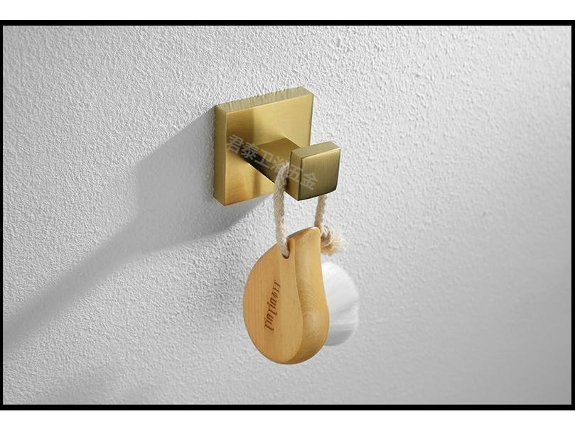 304 Stainless Steel Bathroom Set: Square Rack, Coat Hook, Toilet Paper Holder, and Brush
