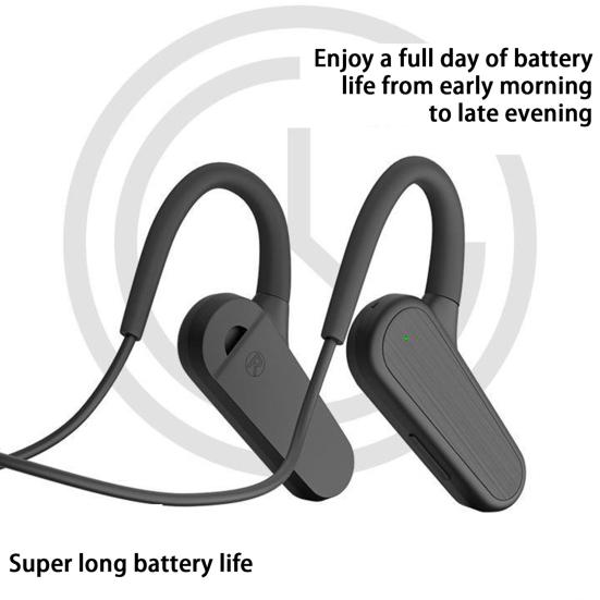 1 sett sportshodetelefoner luftledning 150mAh IPX5 vanntett reduksjon Bilateralt stereohengende øre