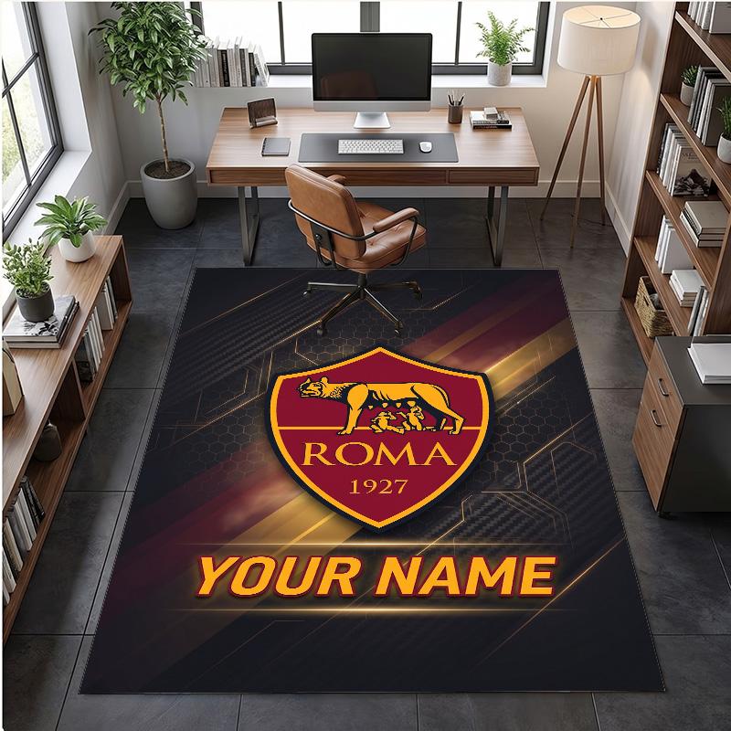 Crystal Velvet Rug AS Roma Print Custom Name Text Floor Mat Home Decor