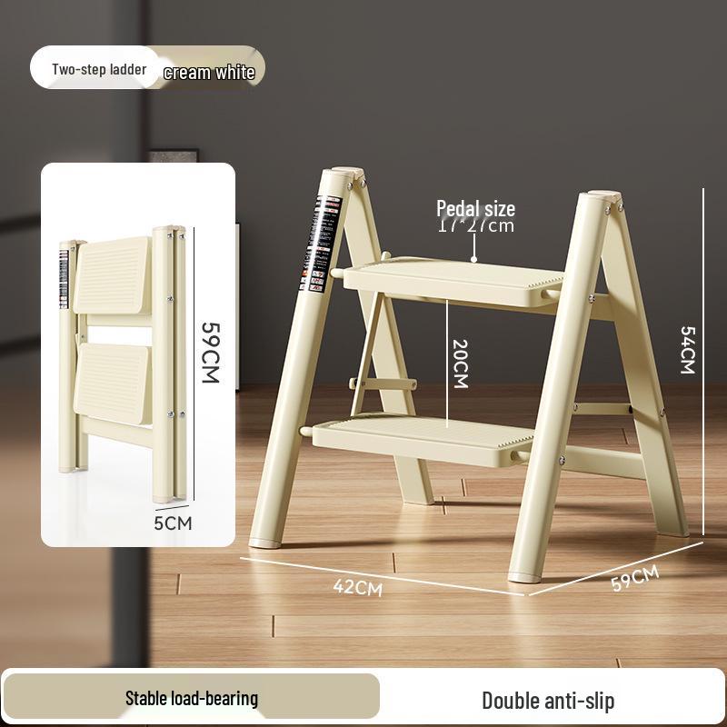 Folding A-Frame Ladder: Multifunctional, Thickened, 3-4 Step Indoor Ladder & Flower Stand