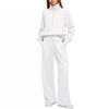 Damen Zweiteiler Oversized Halbreißverschluss Sweatshirt und Weite Hose Lässiges Set