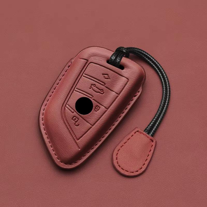 Interior Mouldings Leather Car Key Case Same color interior Fob For BMW F10 F20 F30 G20 G30 F15 F16 G01 G02 G05 G07 X1 X3 X4 X5