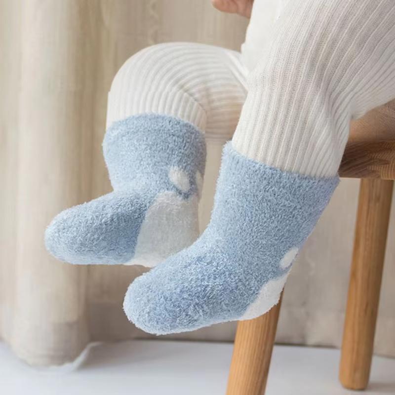Winter Plush Kids Middle Tube Socks Causal Warm Toddler Baby Coral Velvet Socks Infant Boys Girls Socks