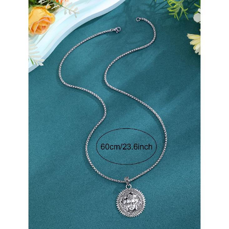 

Панк ретро ожерелье для мужчин титановая сталь череп кулон свитер цепь минималистская мода ключичная цепочка ювелирные изделия для женщин Portrait Pendant Necklace