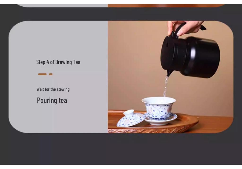 Stainless Steel Large Capacity Tea Thermos with Water Separation for Slow Brew Tea at Home