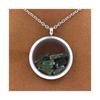 Stones and Minerals. Raw Green Tourmaline Necklace. 20 Mm Medallion Model. Color Silver.