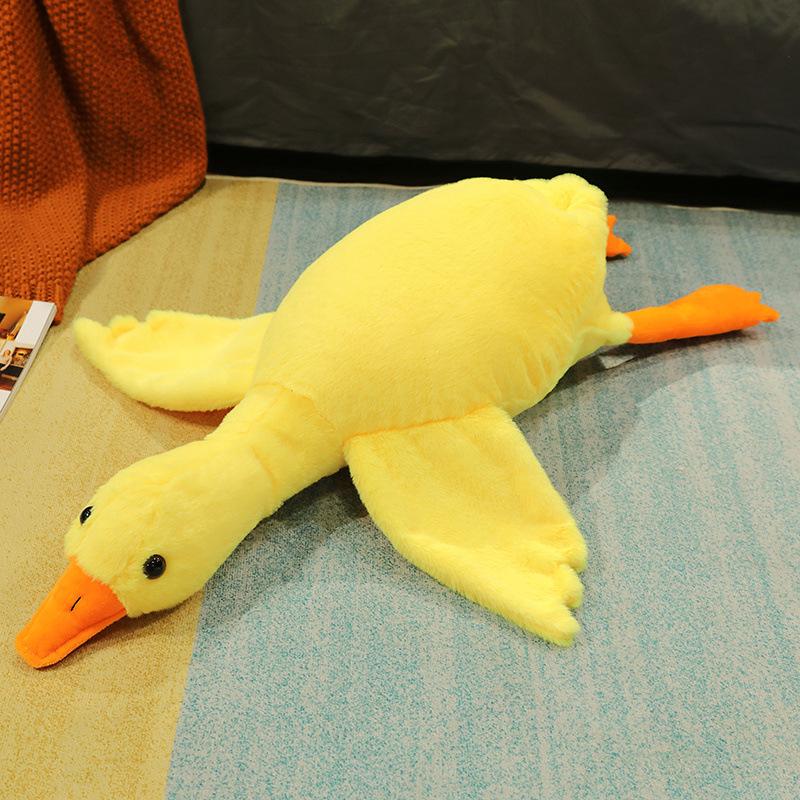 Big White Goose Throw Pillow Plush Toy Doll Lying Down Duck Doll Girl Bed Sleeping Pinch Legs Long Pillow Rag Doll